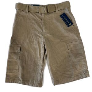 Polo Boys Khaki Cargo Shorts With Belt Size 14